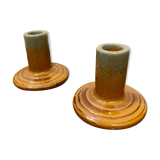 Pair of ceramic candle holders
