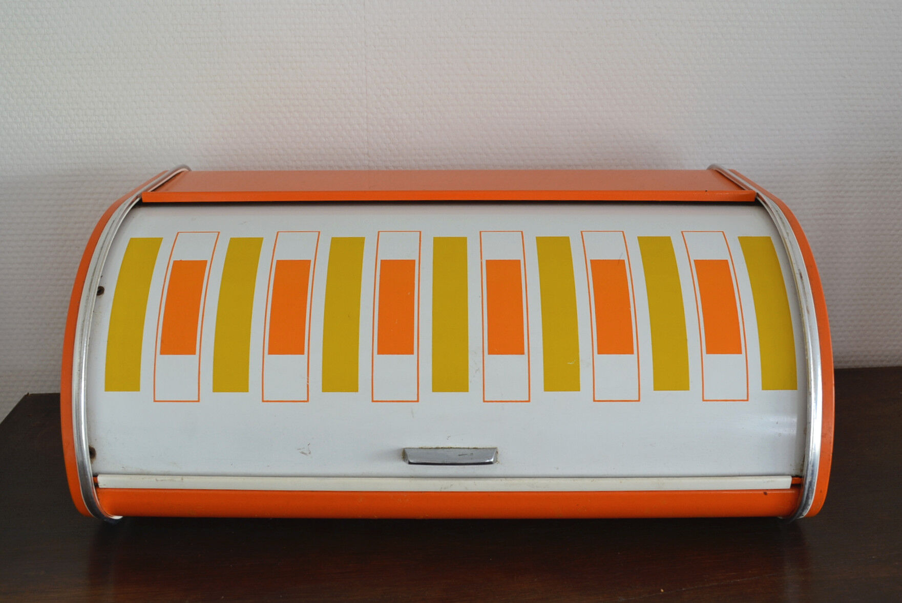 Orange bread hutch vintage 70s