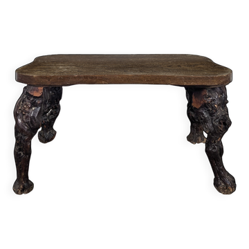 Brutalist coffee table with vine footings.