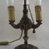Antique Florentine 3 Light Oil Lamp with Tools Mounted in Electric Lamp 4306