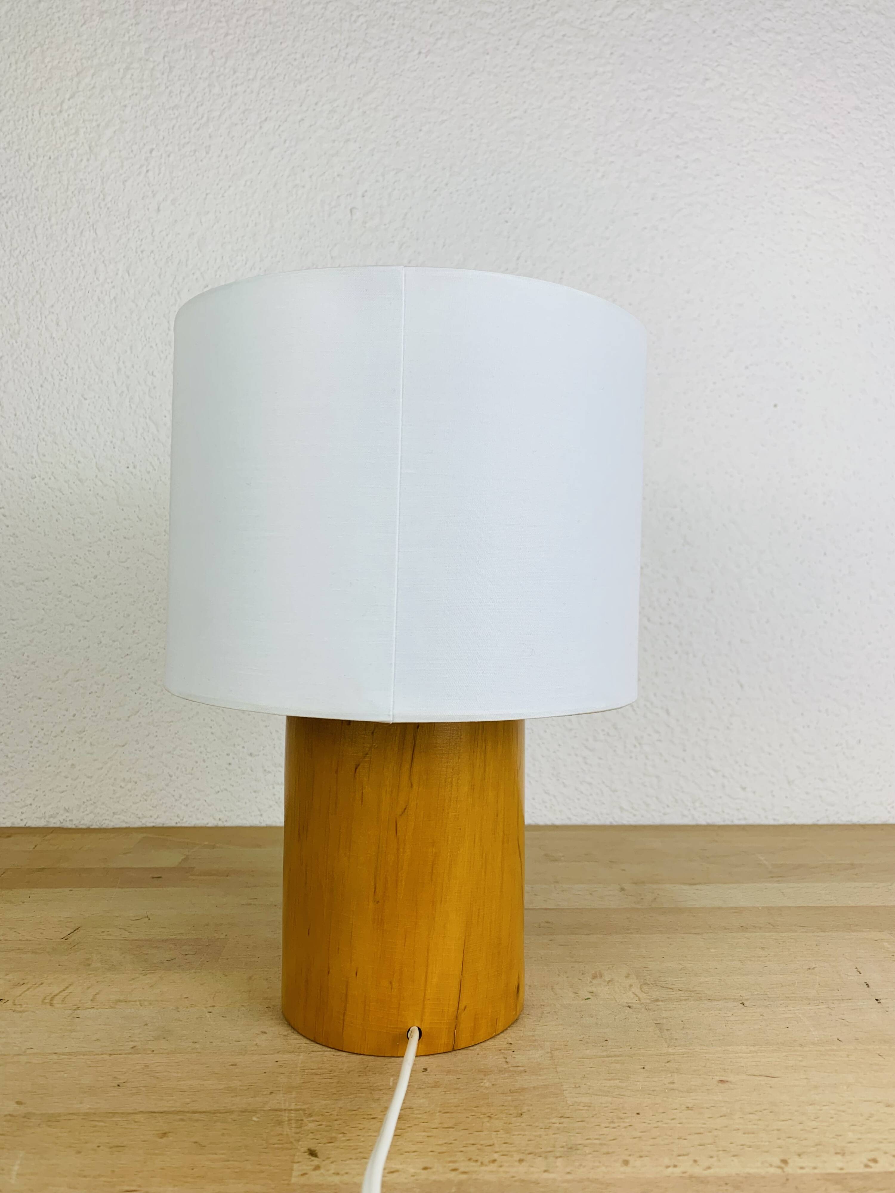 Vintage wooden cylinder lamp by IMT Italy, 1980s