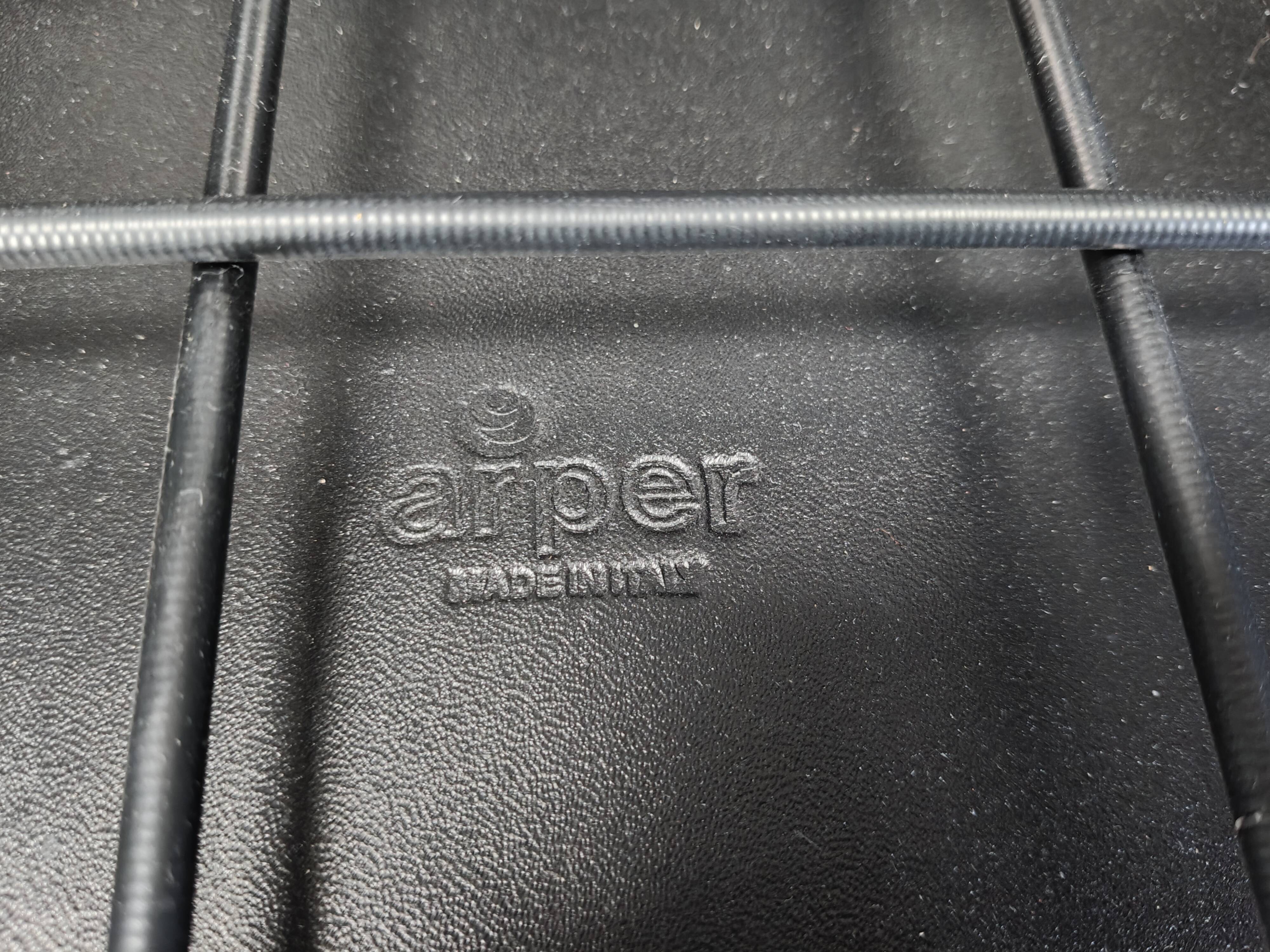 Black leather dining chairs by Arper italy, 1980s - set of 4