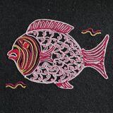 Multicolor embroidered fish