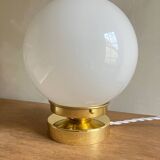 Vintage opaline globe table lamp