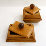 Pair of modernist wooden boxes