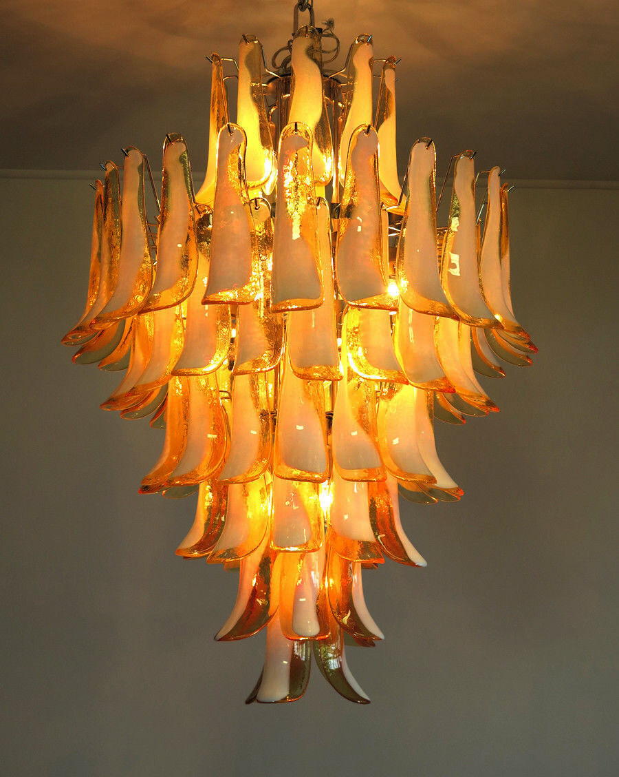 Chandelier Murano glass Canadiens Mazzega tissue 70