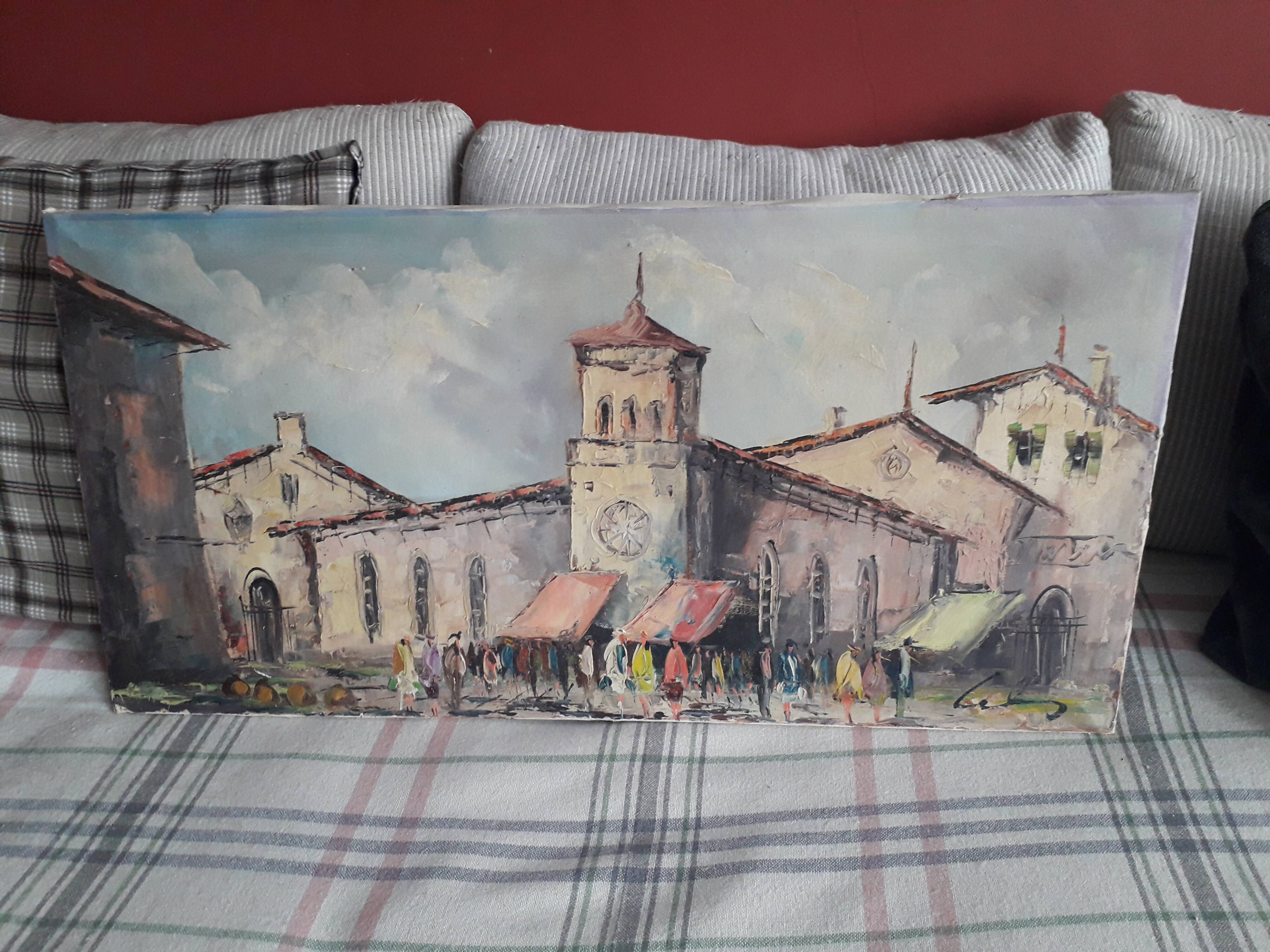 Antique Italian oil painting on canvas