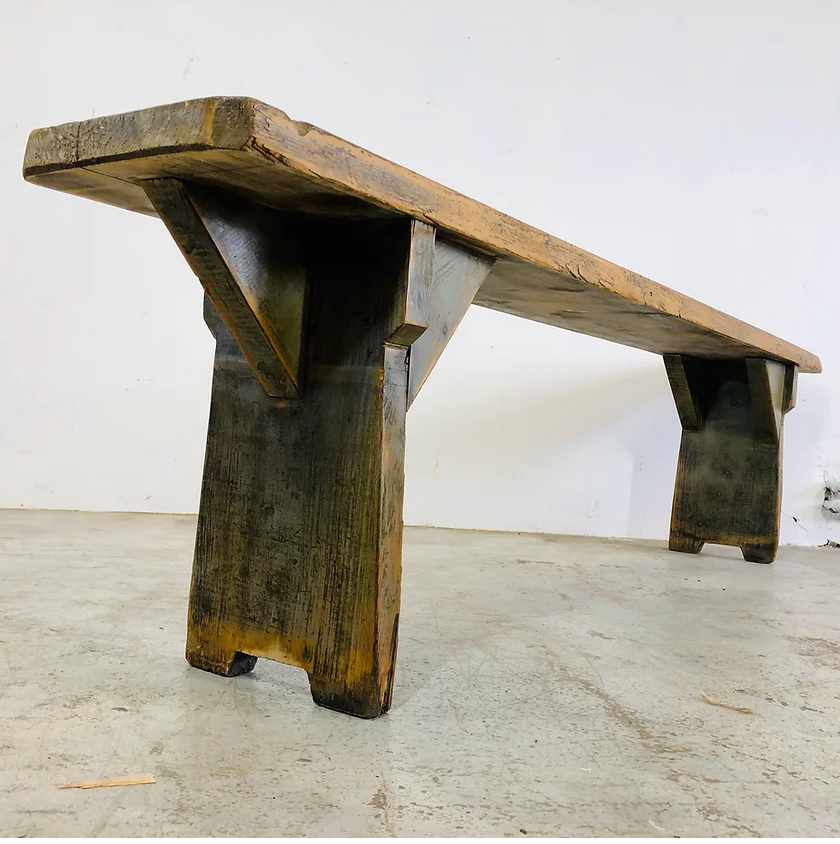 Authentic wooden bench from the Czech Republic