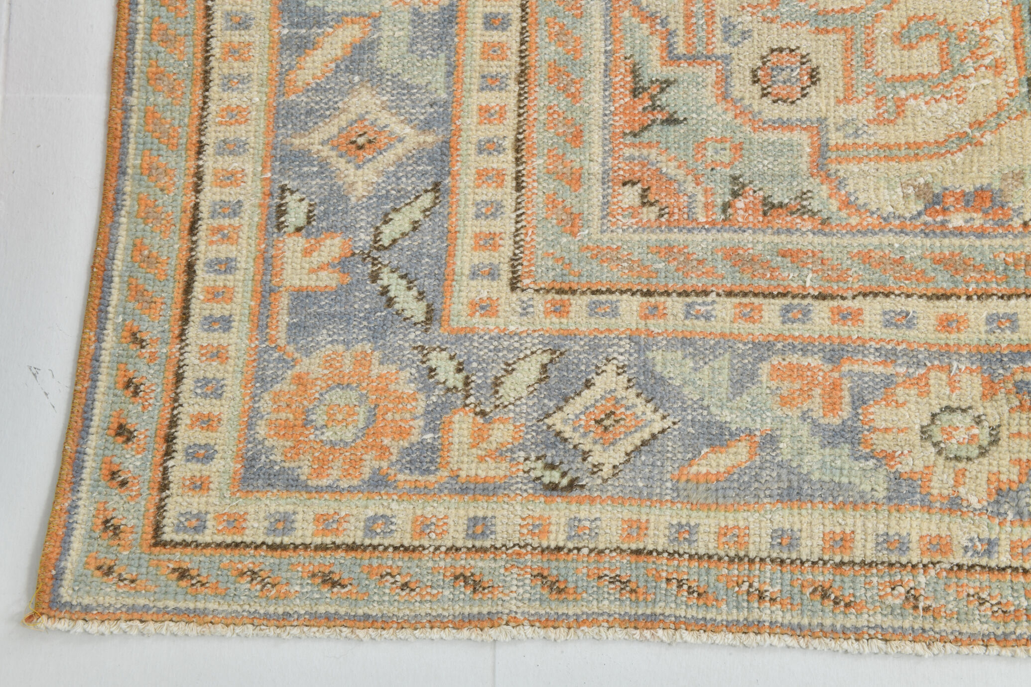Coral orange 62s vintage rug, 226x331cm
