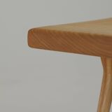Contemporary handcrafted stool / end table in solid ash and oak wood