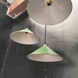 Enameled sheet metal cone pendants