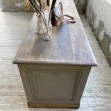 XXL walnut trade counter with multiple drawers