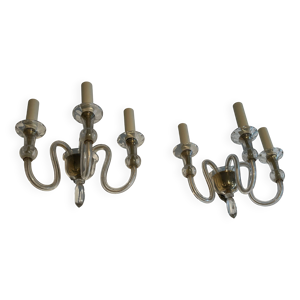 Paire d'appliques en - bras