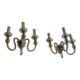 Pair of Murano crystal wall lights with 3 arms.