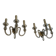 Pair of Murano crystal wall lights with 3 arms.