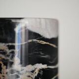 Vase en marbre Portoro noir et doré par Angelo Mangiarotti pour Skipper, années 70.