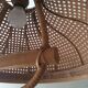 Vintage canning and rattan hagning lamp from the 1970s