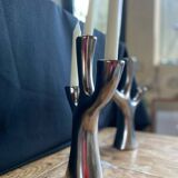 Silver tree shaped candle holders 3 branches