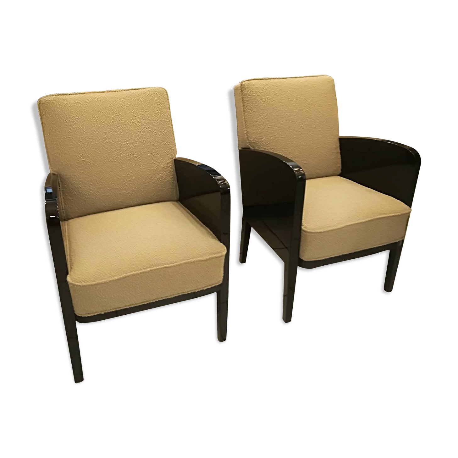 Pair of Damon and Berteaux art deco armchairs, French, around 1930