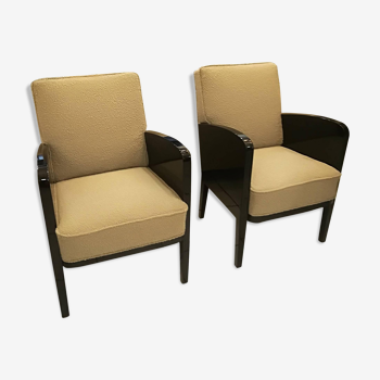 Pair of Damon and Berteaux art deco armchairs, French, around 1930