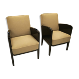 Pair of Damon and Berteaux art deco armchairs, French, around 1930