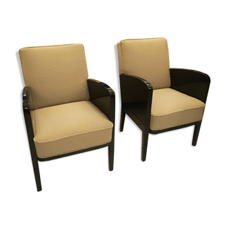 Pair of Damon and Berteaux art deco armchairs, French, around 1930