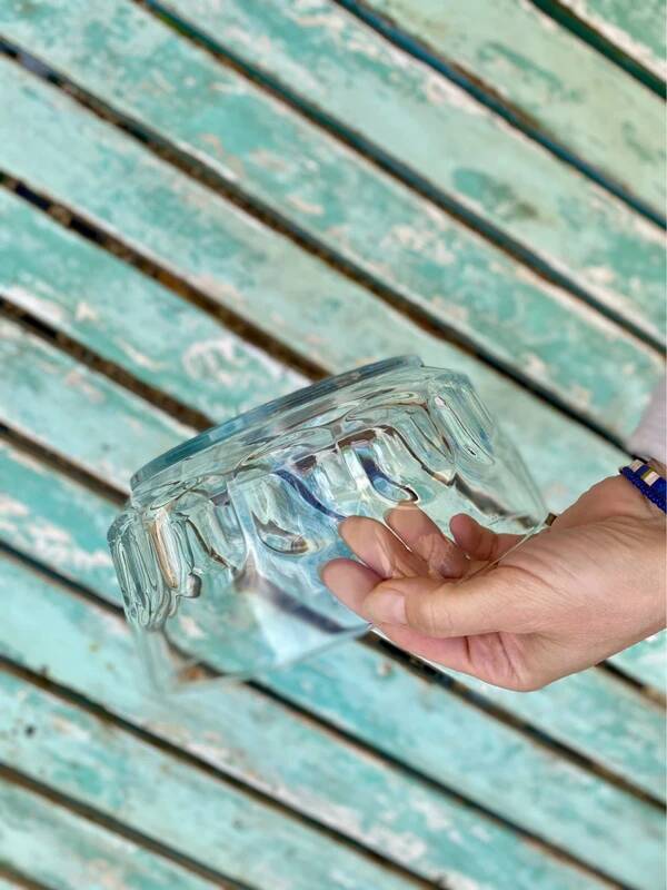 Vintage transparent salad bowl