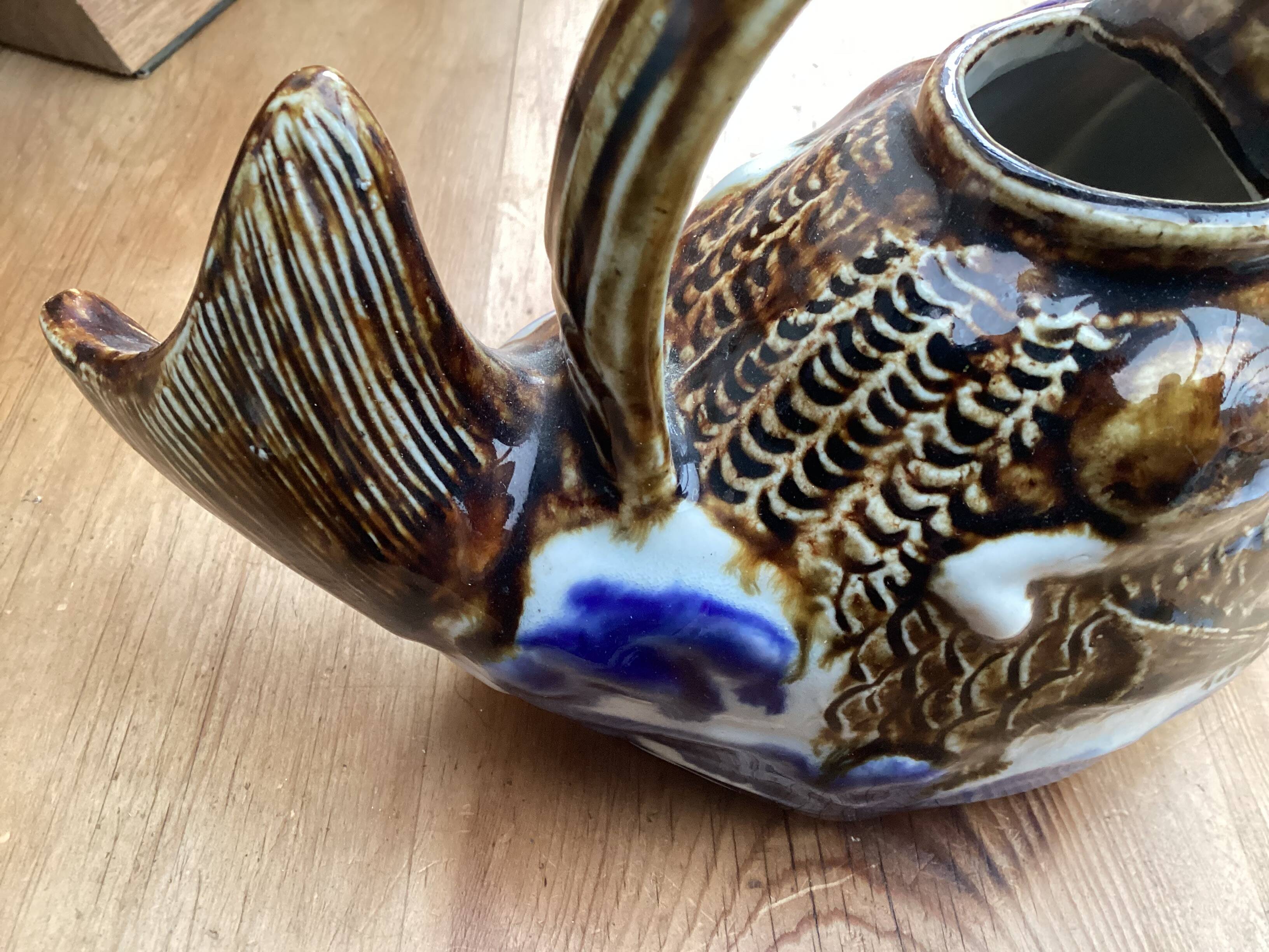 Hirado Teapot Riding Carp Tea 1860-1910