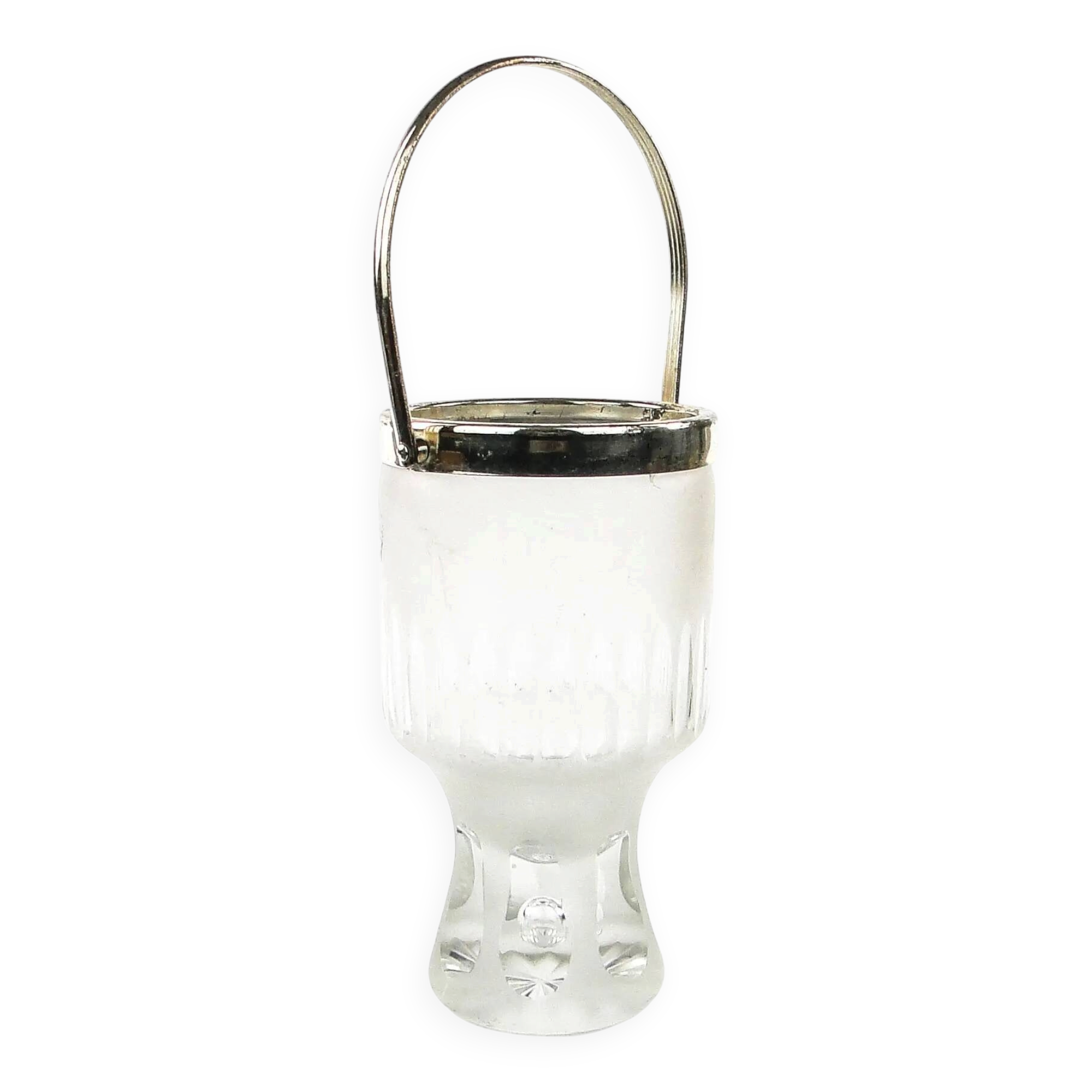 Art Deco ice bucket, glass, Val Saint Lambert, Belgium, 1950s