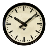 Industrial bakelite factory wall clock from Pragotron, 1960s