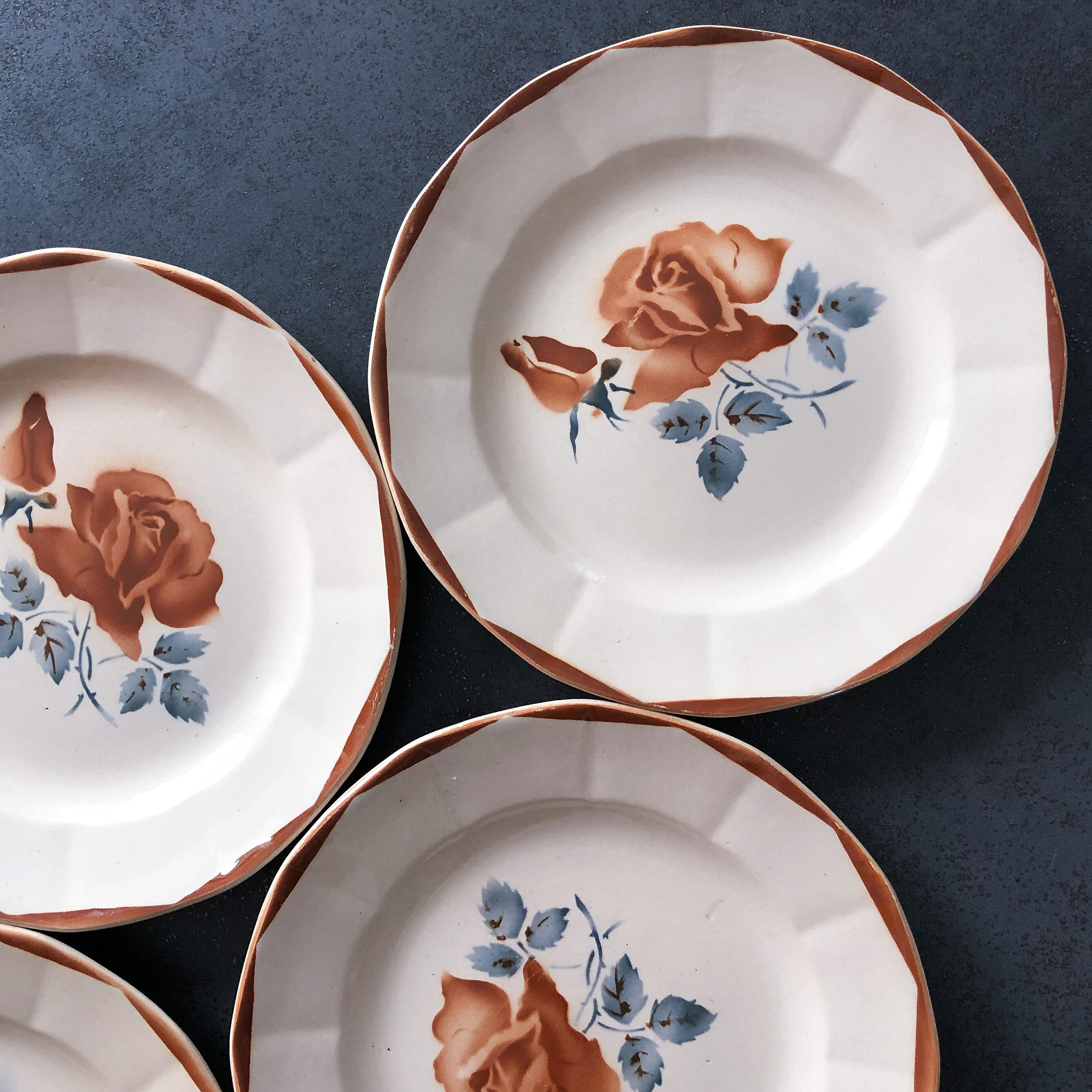 Set of 4 dessert plates Digoin Sarreguemines