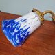 Wall light in gilded bronze and blue and white speckled glass