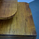 1930s Art Deco nightstands in walnut finish, Czechoslovakia