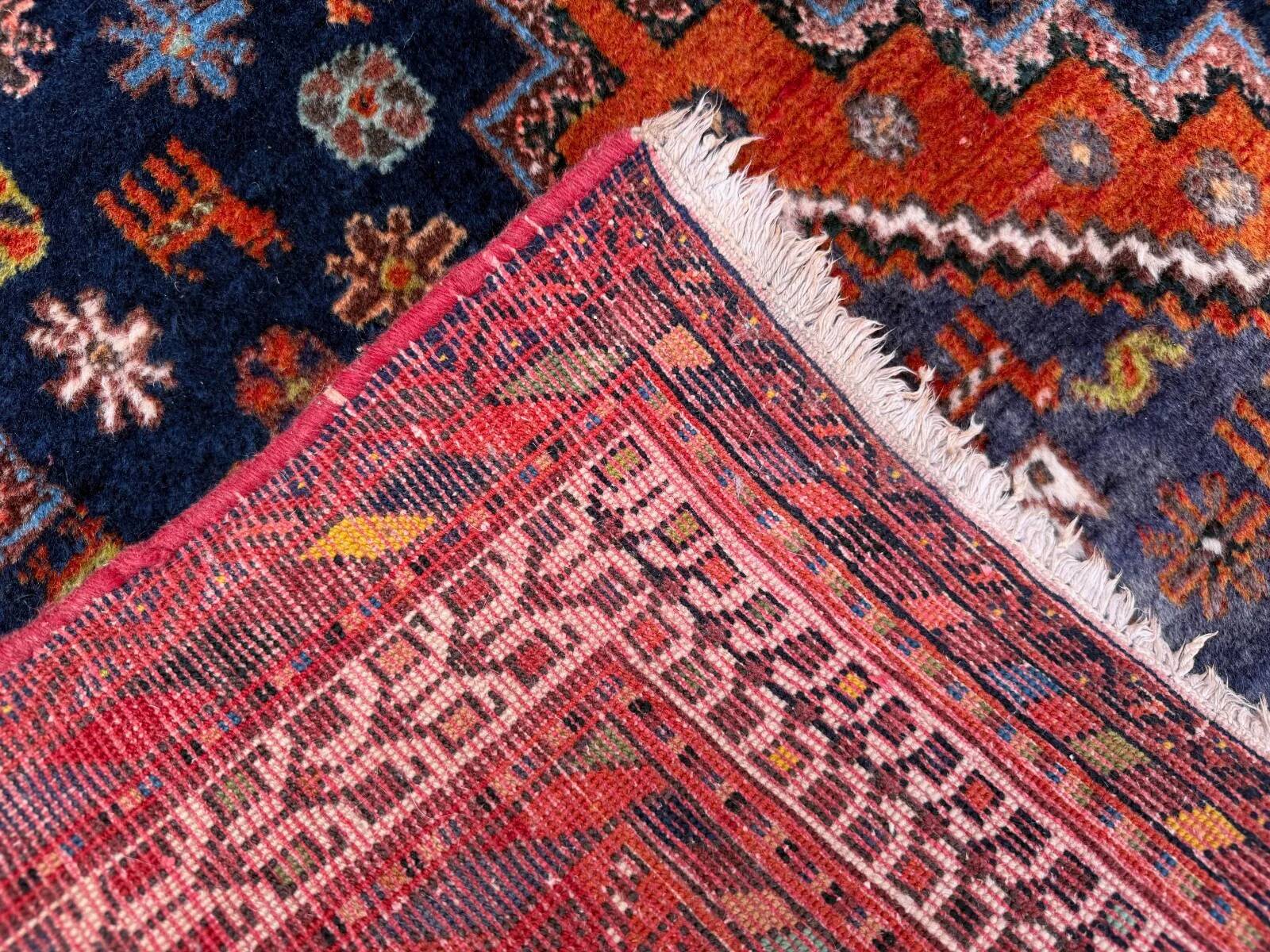 Vintage tribal rug 170x240 cm, wool oriental handmade rug large 2553