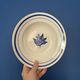 Set of 6 vintage deep plates in earthenware with blue lily of the valley flowers.