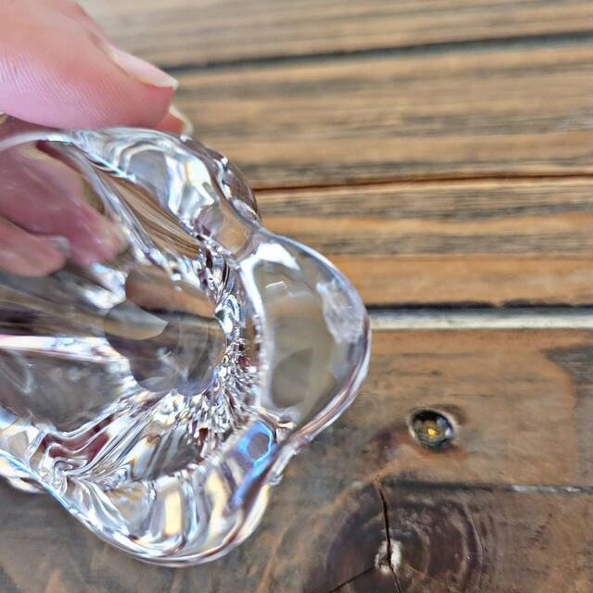 Salt cellars / salt shakers Daum in signed crystal Daum France (set of 2)