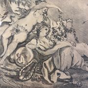 Antique print, Venus and Cupid after Francois Boucher early XX century