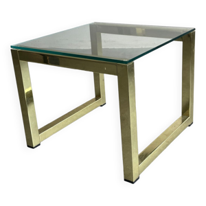 table basse en verre - laiton