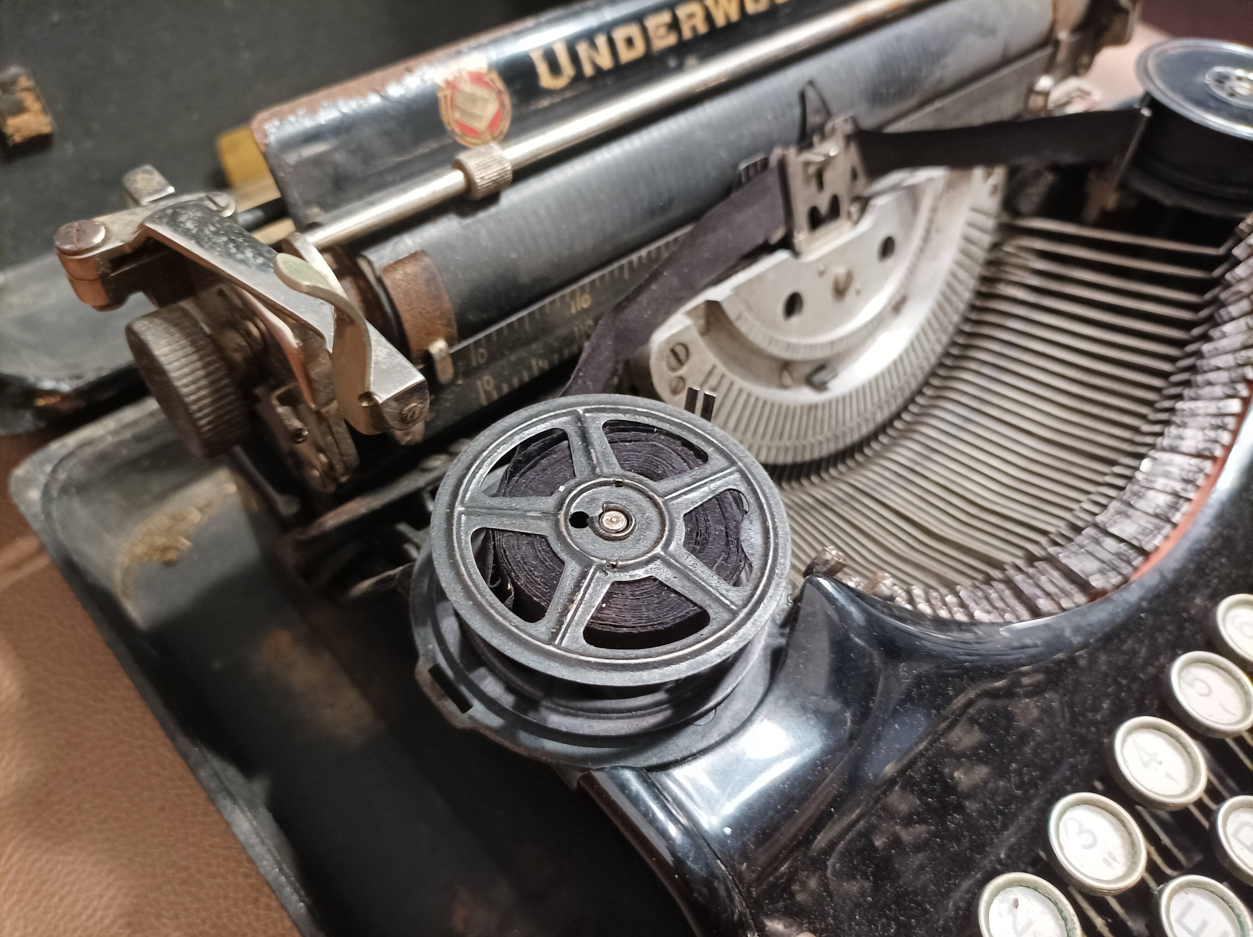 Old portable underwood typewriter