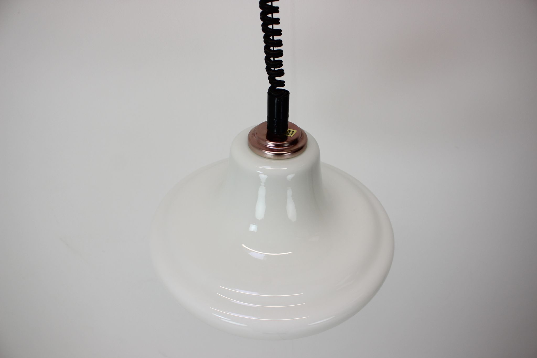 Mid-century adjustable glass pendant, 1970's