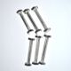 Set of 6 modernist industrial design silver metal nut and bolt knife rests