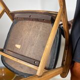 Scandinavian armchair by Erik Kirkegaard in oak and leather, 1960s