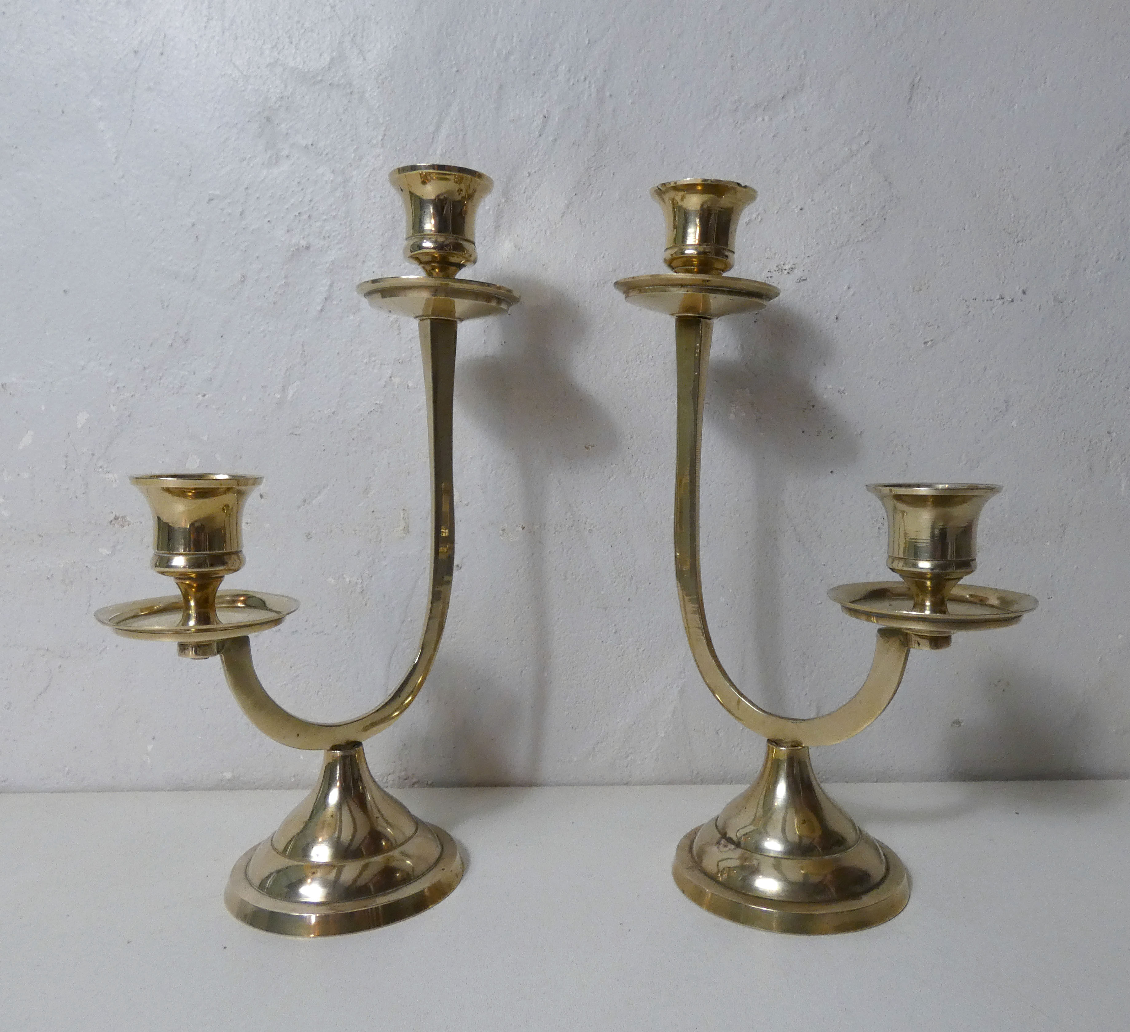 Pair of brass candlesticks