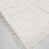 Moroccan Berber carpet m'rirt ecru plain with engraved patterns 2,97x2,04m