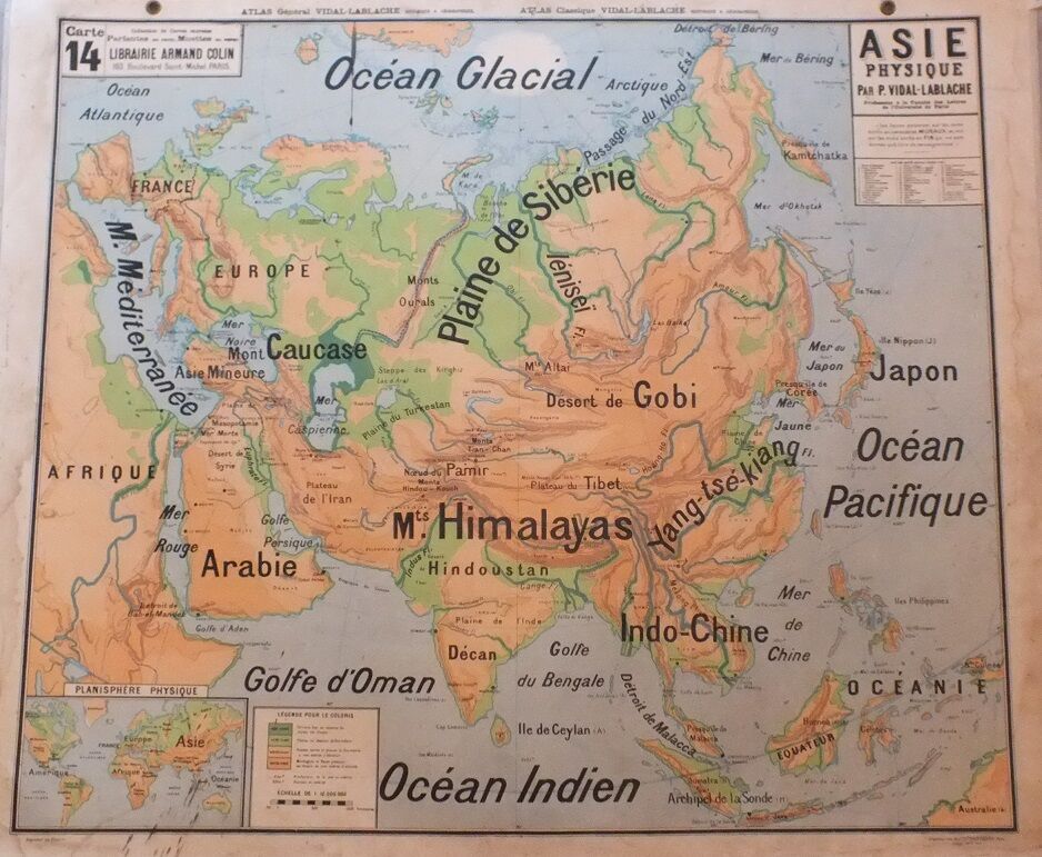 School map Vidal-Lablache No.14 Asia