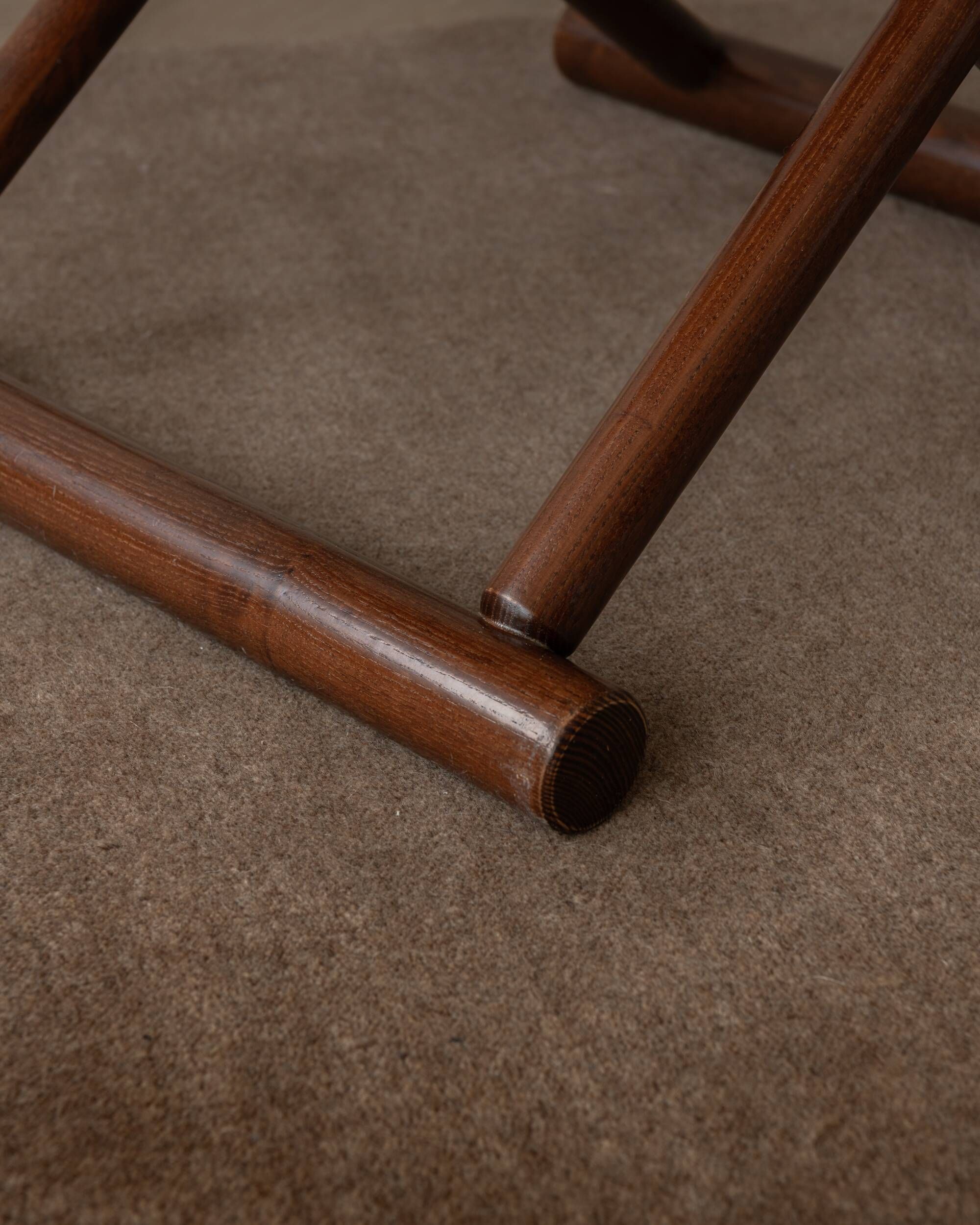 Italian Modern Vintage Folding Director's Chair in Wood and Leather, 1980s