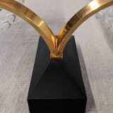 Pair of double wall lights in bubbled glass by Maison Arlus, France circa 1960.