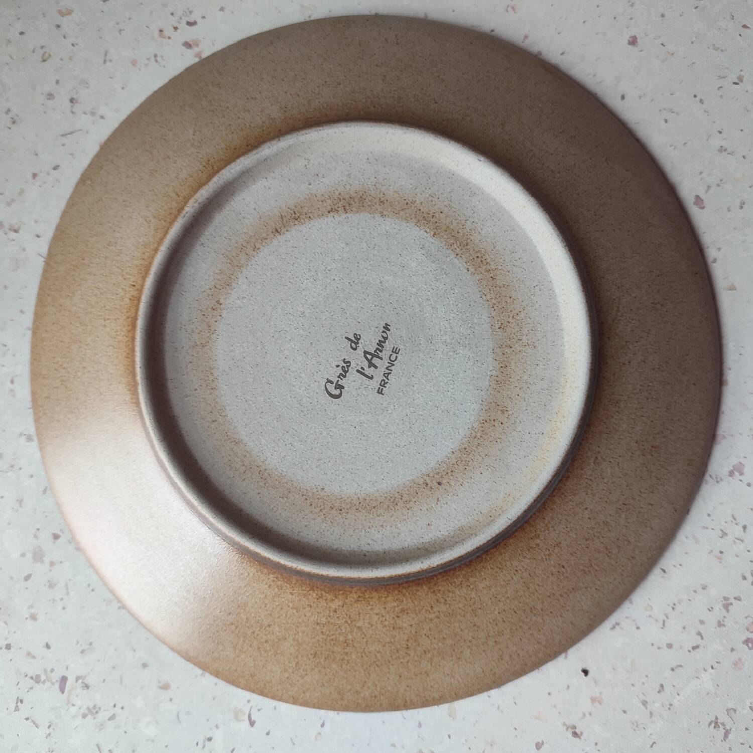 Vintage ceramic plate from Art Grès de l'Arnon France