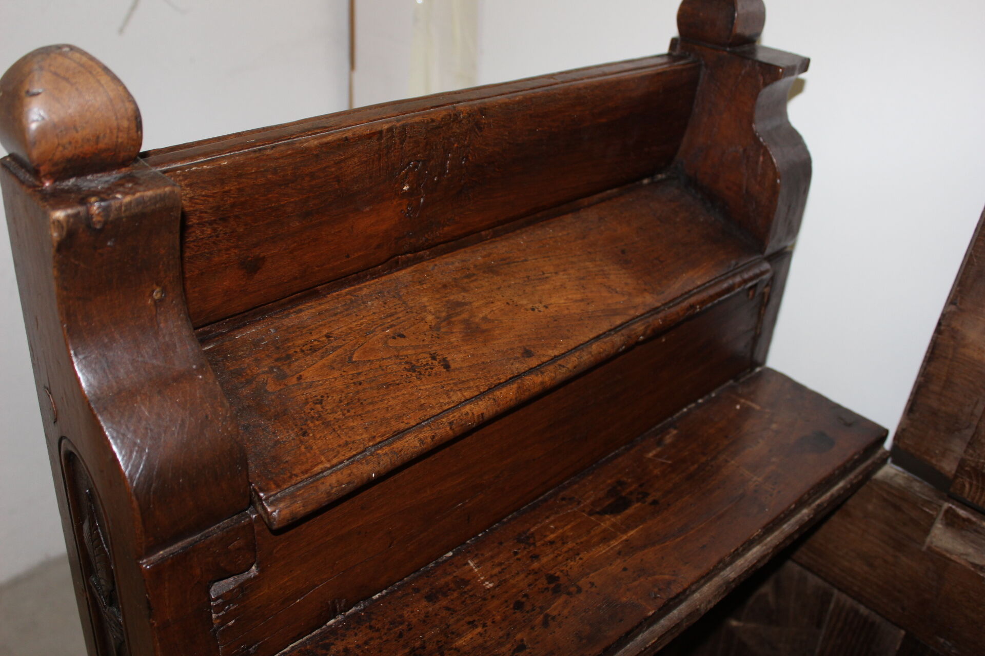 Banc coffre en chêne XVIIIe