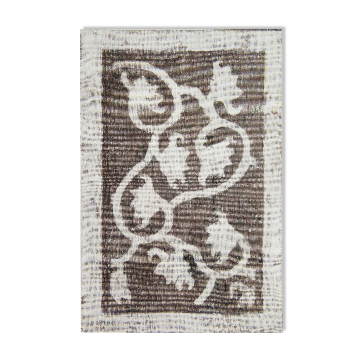 Persian hand woven overdyed wool carpet traditional oriental grey area rug- 0.90x139cm